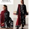 Fine needlework and resham daman patch of Jazmin SK-690 winter dhanak Pakistani ladies collection