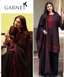 High quality display of Jazmin SK-703 winter dhanak unstitched 3 piece winter suit at Jalwa Store