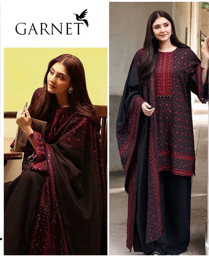 High quality display of Jazmin SK-703 winter dhanak unstitched 3 piece winter suit at Jalwa Store