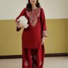 High-Quality Grey Unstitched Sapphire Winter Dhanak 2PC Embroidered Suit with premium winter insulation - Jalwa Store Exclusive