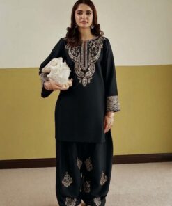 Classic Unstitched Sapphire Winter Dhanak 2PC Embroidered Suit featuring traditional Pakistani motifs - Jalwa Store New Arrivals