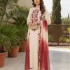 Front shirt and printed daman of Multani Khaddi Susi KH-214 multani khaddi susi unstitched 3 piece winter suit at Jalwa Store