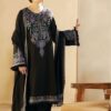 Fine needlework and resham daman patch of Omal by Komal OM-112 winter dhanak Pakistani ladies collection