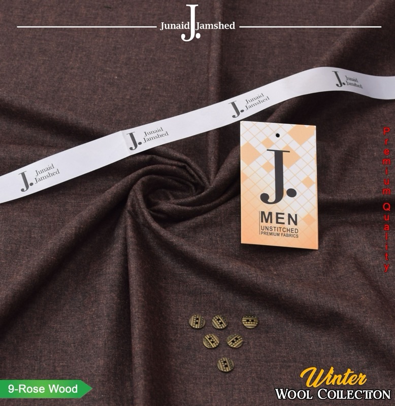 Traditional Pakistani menswear unstitched wool suit by J. for winter festivities