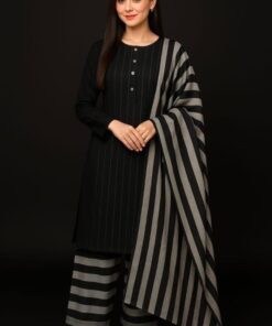High quality display of Baroque SK-718 winter dhanak unstitched 3 piece winter suit at Jalwa Store