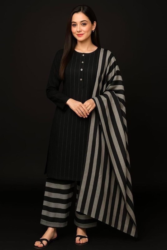 High quality display of Baroque SK-718 winter dhanak unstitched 3 piece winter suit at Jalwa Store