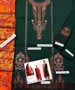 Catalog presentation of Jazmin SK-697 winter dhanak unstitched 3 piece winter suit at Jalwa Store