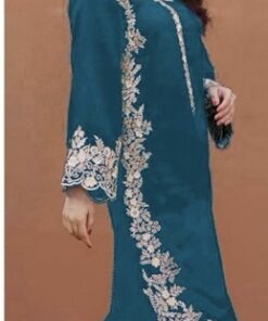 Elegant 2PC Embroidered Sapphire Winter Dhanak Dress for cozy winter styling by Jalwa Store 