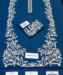 Gorgeous Emerald Sapphire Dhanak 2-Piece Embroidered Winter Collection for cozy winter styling at Jalwa Store 