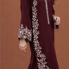 Cozy Blue Pure Dhanak Sapphire Winter 2-Piece Outfit with floral embroidered details at Jalwa Store