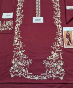 Gorgeous Emerald Unstitched Sapphire Winter Dhanak 2PC Embroidered Suit for cozy winter styling | Jalwa Store Pakistani Fashion 