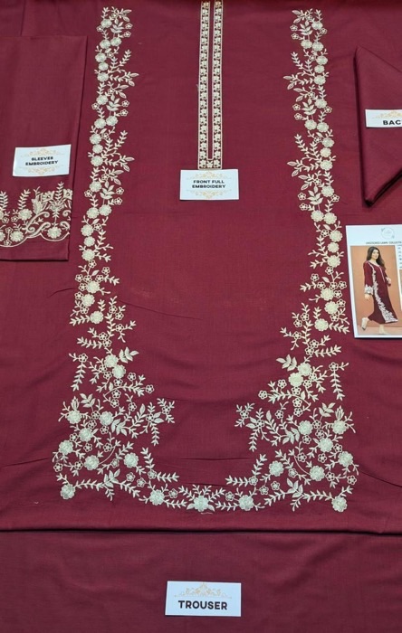 Gorgeous Emerald Unstitched Sapphire Winter Dhanak 2PC Embroidered Suit for cozy winter styling | Jalwa Store Pakistani Fashion