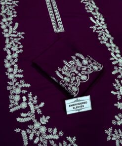 Premium Red Pakistani Sapphire Winter Dhanak 2PC Embroidered Wear featuring traditional Pakistani motifs | Jalwa Store Pakistani Fashion 