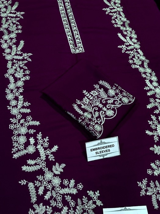 Premium Red Pakistani Sapphire Winter Dhanak 2PC Embroidered Wear featuring traditional Pakistani motifs | Jalwa Store Pakistani Fashion