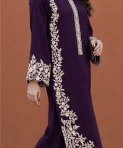 Luxurious Maroon 2PC Embroidered Sapphire Winter Dhanak Dress featuring traditional Pakistani motifs from Jalwa Store Winter Collection 