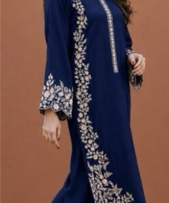 Stylish Grey Unstitched Sapphire Winter Dhanak 2PC Embroidered Suit with floral embroidered details - Jalwa Store Exclusive 