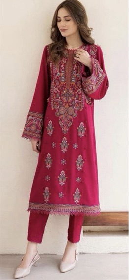 Elegant Teal Unstitched Sapphire Winter Dhanak 2PC Embroidered Suit with intricate threadwork from Jalwa Store Winter Collection