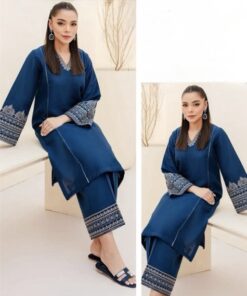 Stylish Rust Unstitched Sapphire Winter Dhanak 2PC Embroidered Suit featuring traditional Pakistani motifs from Jalwa Store Winter Collection 