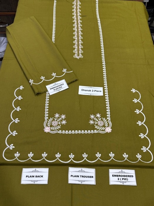 Authentic Plum Sapphire Winter Dhanak 2PC Embroidered Suit with premium winter insulation at Jalwa Store