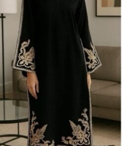High-Quality Brown Pakistani Sapphire Winter Dhanak 2PC Embroidered Wear featuring heavy neckline embroidery | Jalwa Store Pakistani Fashion 