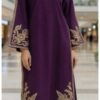 Cozy Red Sapphire Dhanak 2-Piece Embroidered Winter Collection with matching trouser and shirt | Jalwa Store Pakistani Fashion