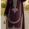 High-Quality Rust Sapphire Winter Dhanak 2PC Embroidered Suit featuring heavy neckline embroidery | Jalwa Store Pakistani Fashion