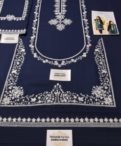 Chic Teal Unstitched Sapphire Winter Dhanak 2PC Embroidered Suit with intricate threadwork at Jalwa Store 