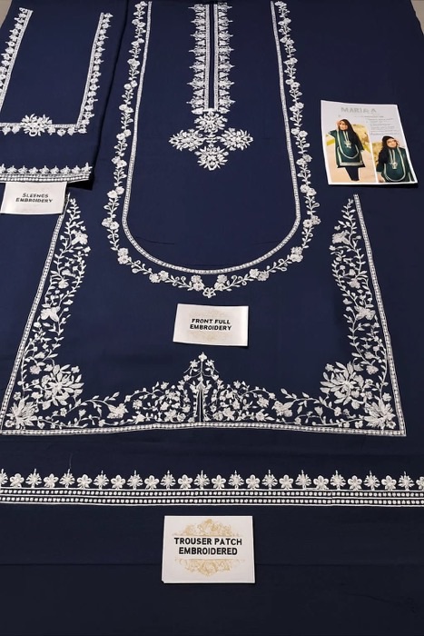 Chic Teal Unstitched Sapphire Winter Dhanak 2PC Embroidered Suit with intricate threadwork at Jalwa Store