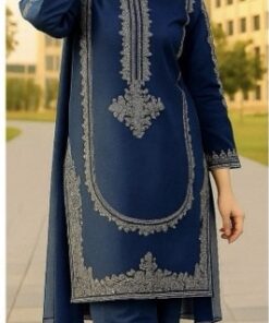 Cozy Red Sapphire Dhanak 2-Piece Embroidered Winter Collection with matching trouser and shirt | Jalwa Store Pakistani Fashion 