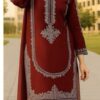 Cozy Red Sapphire Dhanak 2-Piece Embroidered Winter Collection with matching trouser and shirt | Jalwa Store Pakistani Fashion 