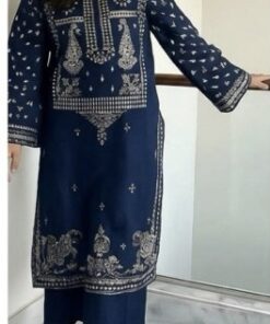 Cozy Red Sapphire Dhanak 2-Piece Embroidered Winter Collection with matching trouser and shirt | Jalwa Store Pakistani Fashion 