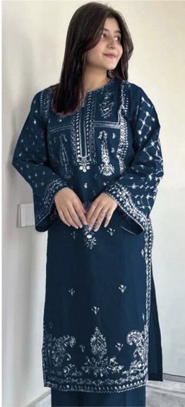 Cozy Red Sapphire Dhanak 2-Piece Embroidered Winter Collection with matching trouser and shirt | Jalwa Store Pakistani Fashion
