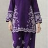 High-Quality Red Sapphire Winter Dhanak 2PC Embroidered Suit with floral embroidered details | Jalwa Store Pakistani Fashion