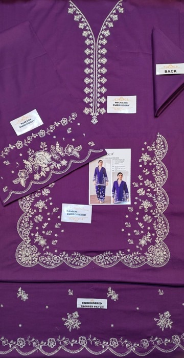 Trendy Blue 2PC Embroidered Sapphire Winter Dhanak Dress with premium winter insulation - Jalwa Store Exclusive