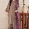 Front full view of Jazmin SK-704 winter dhanak unstitched 3 piece winter suit at Jalwa Store