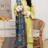 Front shirt and printed daman of Asim Jofa SK-706 winter dhanak unstitched 3 piece winter suit at Jalwa Store