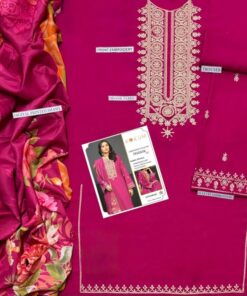 Coordinated dupatta drape and hem embroidery of Pezwaan SK-708 winter dhanak Pakistani ladies collection