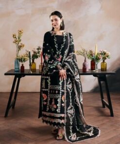 Overall model look of Jazmin SK-705 winter dhanak unstitched 3 piece winter suit at Jalwa Store