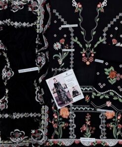 Fine needlework and resham daman patch of Jazmin SK-704 winter dhanak Pakistani ladies collection