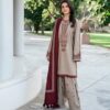 Zoomed in resham thread embroidery on Baroque SK-721 winter dhanak Pakistani ladies collection