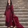 Zoomed in resham thread embroidery on Jazmin SK-696 winter dhanak Pakistani ladies collection
