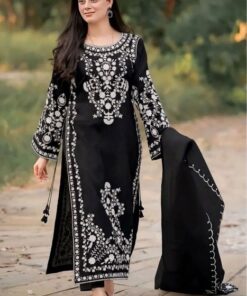 Matching woven winter shawl and trouser fabric of Aisling SK-695 winter dhanak Pakistani ladies collection