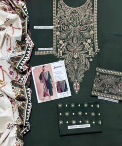 Catalog presentation of Baroque SK-688 winter dhanak unstitched 3 piece winter suit at Jalwa Store