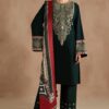 High definition fabric weave and sleeve embroidery of Baroque SK-688 winter dhanak Pakistani ladies collection