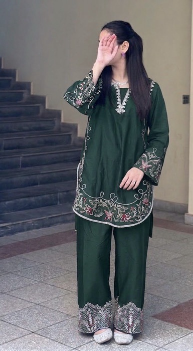 Authentic Teal Pakistani Sapphire Winter Dhanak 2PC Embroidered Wear featuring detailed border embroidery from Jalwa Store Winter Collection