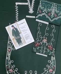 Authentic Teal Pakistani Sapphire Winter Dhanak 2PC Embroidered Wear featuring detailed border embroidery from Jalwa Store Winter Collection 