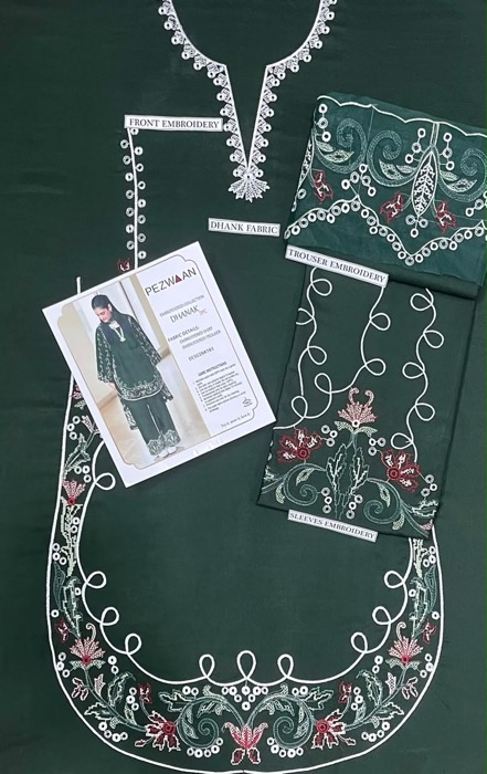 Authentic Teal Pakistani Sapphire Winter Dhanak 2PC Embroidered Wear featuring detailed border embroidery from Jalwa Store Winter Collection