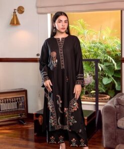 Stunning Blue Unstitched Sapphire Winter Dhanak 2PC Embroidered Suit with intricate threadwork from Jalwa Store Winter Collection
