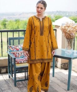 Trendy Rust Pure Dhanak Sapphire Winter 2-Piece Outfit for cozy winter styling | Jalwa Store Pakistani Fashion