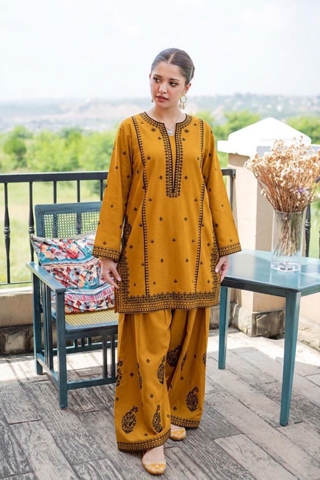 Trendy Rust Pure Dhanak Sapphire Winter 2-Piece Outfit for cozy winter styling | Jalwa Store Pakistani Fashion